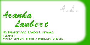 aranka lambert business card